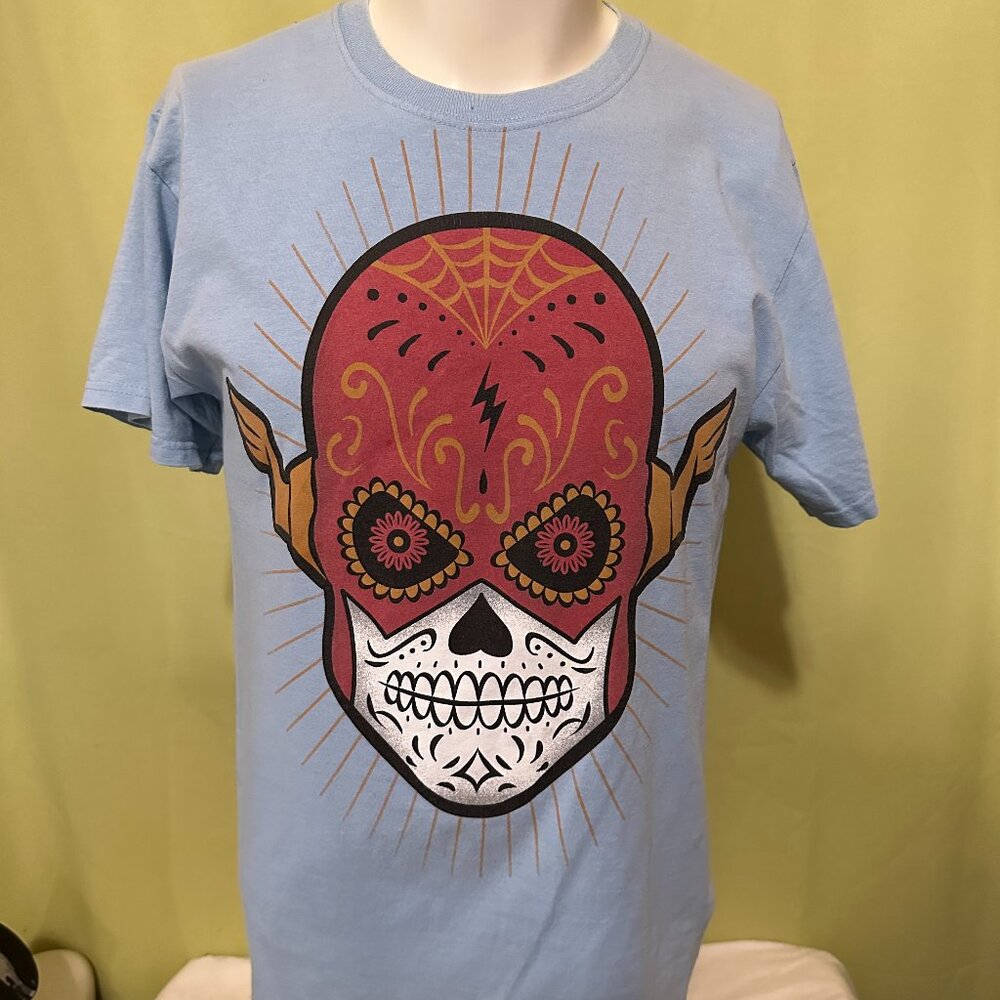 The Flash Dia De Los Muertos Day of the Dead Skull Shirt Medium DC Comics